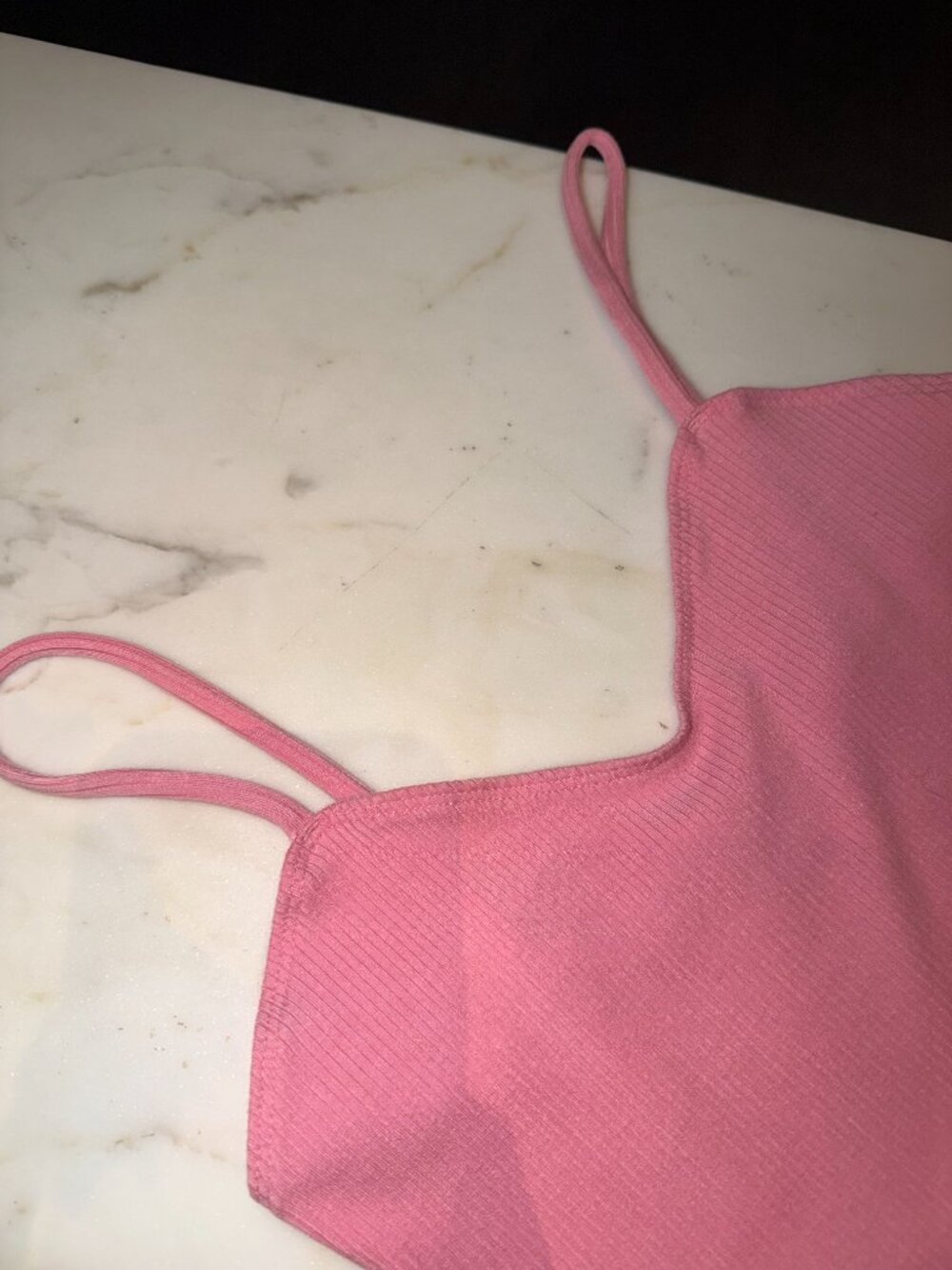 Aritzia Wilfred Free Ribbed Pink Mini Dress | V-Neck Dress - Picture 8 of 13